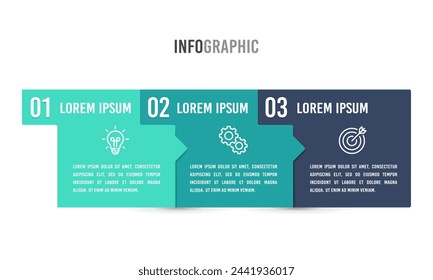 Business Infographic template. 3 options or steps Infographics. Business presentation. Vector illustration.