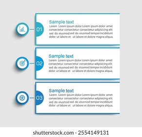 Business infographic template with 3 options or steps