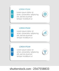 Business infographic template with 3 options or steps	