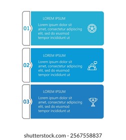 Business infographic template with 3 options or steps	