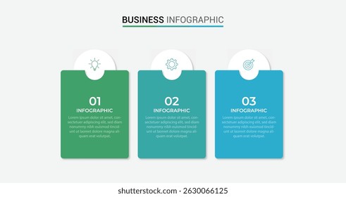 Business infographic template with 3 options, steps, process chart. Can be used for workflow layout, diagram, annual report, web design