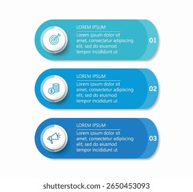 Business infographic template with 3 options or steps