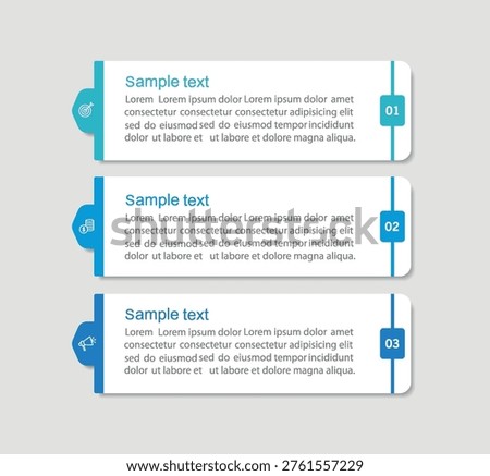 Business infographic template with 3 options or steps