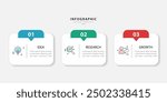 Business infographic template. 3 Step timeline journey. Process diagram, 3 options on white background, Infograph elements vector illustration.