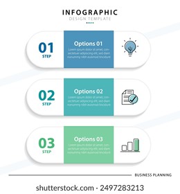 Business infographic template. 3 Step timeline journey. Process diagram, 3 options on white background, Infograph elements vector illustration.
