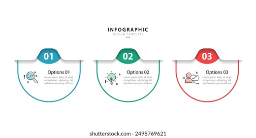 Business infographic template. 3 Step timeline journey. Process diagram, 3 options on white background, Infograph elements vector illustration.