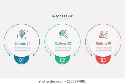 Business infographic template. 3 Step timeline journey. Process diagram, 3 options on white background, Infograph elements vector illustration.