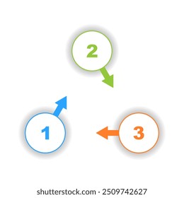 Modelo de infográfico comercial. 3 passos cronologia jornada. Diagrama de processo, ilustração de vetor de elementos infográficos.