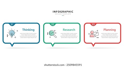 Business infographic template. 3 Step timeline journey. Process diagram, 3 options on white background, Infograph elements vector illustration.