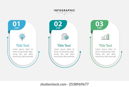 Plantilla de infografía de negocios. Viaje de la línea de tiempo de 3 pasos. Diagrama de proceso, 3 opciones sobre fondo blanco, Ilustración vectorial de Elementos de infografía.