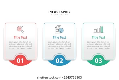 Business infographic template. 3 Step timeline journey. Process diagram, 3 options on white background, Infograph elements vector illustration.