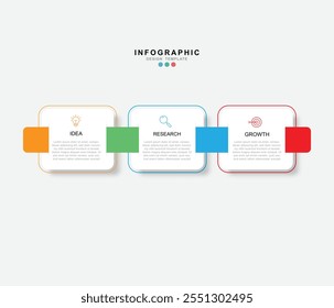 Business infographic template. 3 Step timeline journey. Process diagram, 3 options on white background