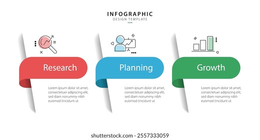 Business infographic template. 3 Step timeline journey. Process diagram, 3 options on white background, Infograph elements vector illustration.