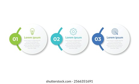 Business infographic template. 3 Step timeline journey. Process diagram, 3 options on white background, Infograph elements vector illustration.