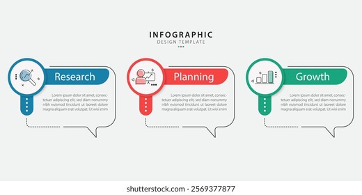 Business infographic template. 3 Step timeline journey. Process diagram, 3 options on white background, social media post, Infograph elements vector illustration.