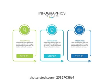 Business infographic template. 3 Step timeline journey. Process diagram, Infographic elements vector illustration.