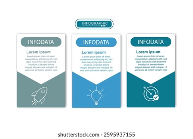 Business infographic template. 3 Step timeline journey. Process diagram, 3 options on white background, Info graph elements vector illustration.
