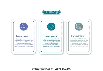 Business infographic template. 3 Step timeline journey. Process diagram, 3 options on white background, vector illustration.