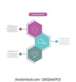 Business infographic template. 3 Step timeline journey. Process diagram, 3 options vector illustration.