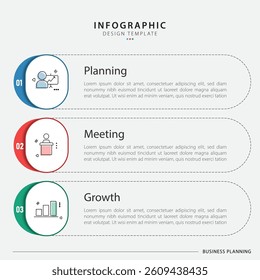 Business infographic template. 3 Step timeline journey. Process diagram, 3 options on white background, social media post, Infograph elements vector illustration.