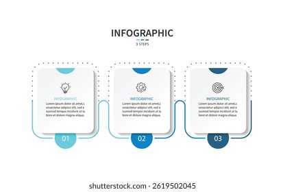 Business infographic template. 3 Step timeline journey. Process diagram, Infographic elements vector illustration.	