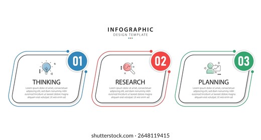 Business infographic template. 3 Step timeline journey. Process diagram, 3 options on white background, Infograph elements vector illustration.