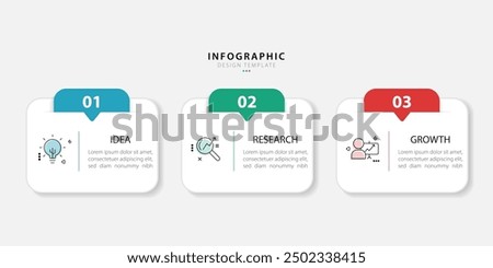 Business infographic template. 3 Step timeline journey. Process diagram, 3 options on white background, Infograph elements vector illustration.