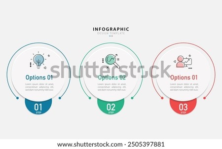 Business infographic template. 3 Step timeline journey. Process diagram, 3 options on white background, Infograph elements vector illustration.