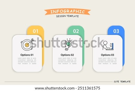 Business infographic template. 3 Step timeline journey. Process diagram, 3 options on white background, Infograph elements vector illustration.
