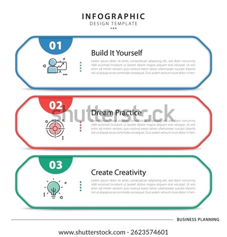 Business infographic template. 3 Step timeline journey. Process diagram, 3 options on white background, social media post, Infograph elements vector illustration.