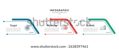 Business infographic template. 3 Step timeline journey. Process diagram, 3 options on white background, social media post, Infograph elements vector illustration.