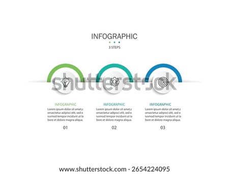 Business infographic template. 3 Step timeline journey. Process diagram, Infographic elements vector illustration.	