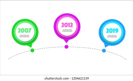 Business Infographic template 3 steps with text for website or presentation brochure 