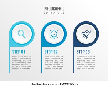 business infographic template with 3 steps option template