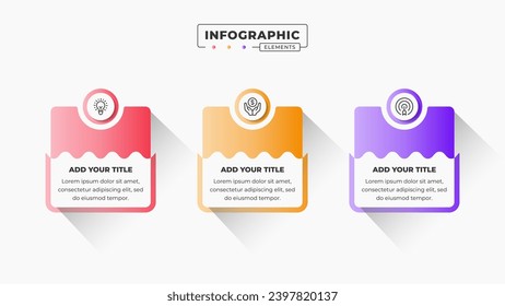 Business infographic template with 3 steps or options