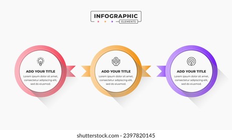 Business infographic template with 3 steps or options