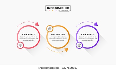 Business infographic template with 3 steps or options