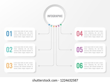 Business infographic template with 3d circle label