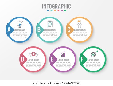 Business infographic template with 3d circle label
