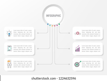 Business infographic template with 3d circle label