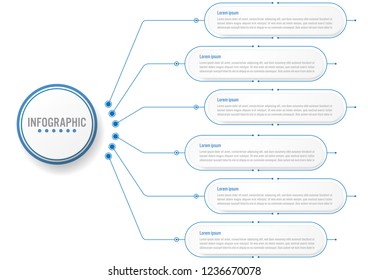 Business infographic template with 3d circle label

