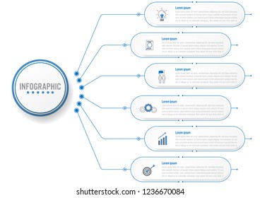 Business infographic template with 3d circle label
