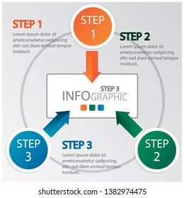 business infographic template with 3step.Vector