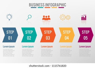 Business infographic template with 4 arrows options, Abstract elements diagram or processes and business flat icon, Vector business template for presentation.Creative concept for infographic.
