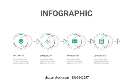 Business infographic template with 4 icon,option and process.Vector illustration.