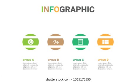 Business infographic template with 4 option or process can be used for education,banner,web and presentation.Vector illustration.