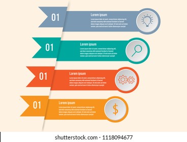 Business infographic template with 4 options, Abstract elements diagram or processes and business flat icon, Vector business template for presentation.Creative concept for infographic.
