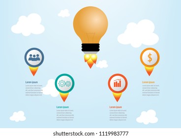 Business infographic template with 4 options, Abstract elements diagram or processes and business flat icon, Vector business template for presentation.Creative concept for infographic.
