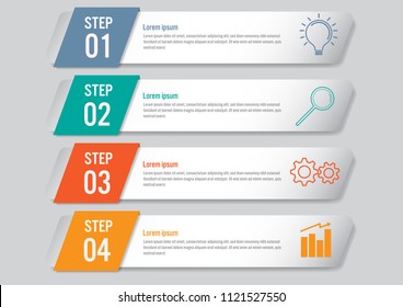 Business infographic template with 4 options, Abstract elements diagram or processes and business flat icon, Vector business template for presentation.Creative concept for infographic.
