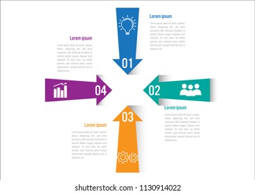 Business infographic template with 4 options, Abstract elements diagram or processes and business flat icon, Vector business template for presentation.Creative concept for infographic.